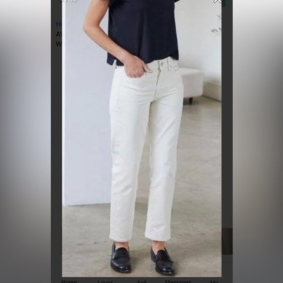 *SOLD* AYR Frenchie Jeans in Tahitian Vanilla, Sz 27 - Picture 2 of 6